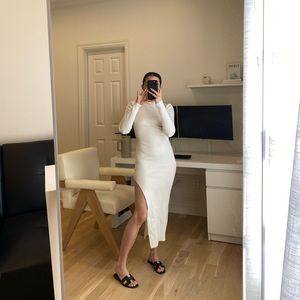 Missguided Ribbed Dress with Side Slit